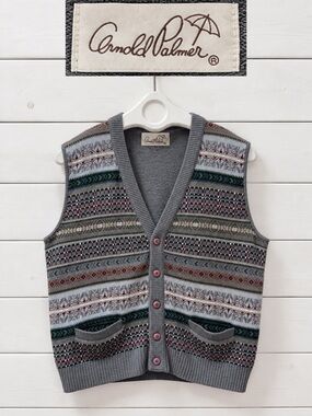 Arnold Palmer Vintage Fair Isle Sweater Vest – Unisex Est. L